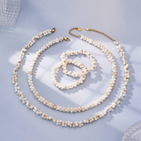 Conjunto de Joyería de Collar y Pulsera con Cuentas de Concha de Cauri en Acero Inoxidable, Estilo Bohemio de Playa para Vacaciones de Verano para Mujer