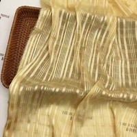Rayures scintillantes en mousseline de soie tissu doux et bon affaissement pour foulards en soie femmes été robe transparente jupe maille voile