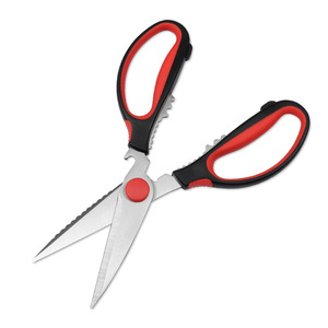 <b>Kitchen</b> <b>Scissors</b> Stainless Steel Black And Red Straight Head For Home Use Multi Purpose Cutting Tool - Product Image 2