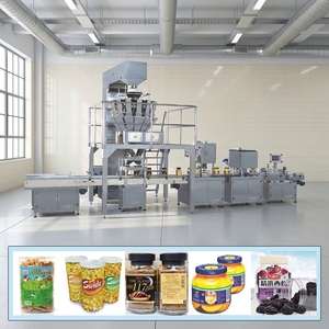 Multi Functional Automatic Plastic Glass Food Beans Nuts Powder Paste Can <b>Filling</b> Sealing Labeling <b>Machine</b> Flexible Applications - Product Image 1