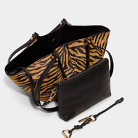 Luxe tigre rayé grand sac fourre-tout grande capacité léger fille épaule sac à main décontracté quotidien sac à provisions réutilisable
