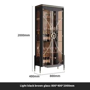 Armoire à <span class=keywords><strong>vin</strong></span> italienne moderne haut de gamme, porte en verre simple, vitrine de luxe pour la maison, salon, style panneau mural en <span class=keywords><strong>bois</strong></span> - Product Image 3