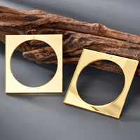 Boucles d'Oreilles Exagérées Mode Minimaliste JY Carrées en Acrylique Miroir Géométriques Oversize pour Fête de Fille
