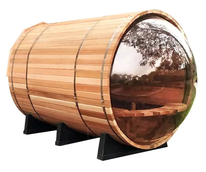 Noord Europese Stijl 3-4 Persoon Barrel Sauna Kamer Met Harvia Sauna Heater Outdoor Gebruik Pretty Sauna Huis Voor familie Canadese Pi