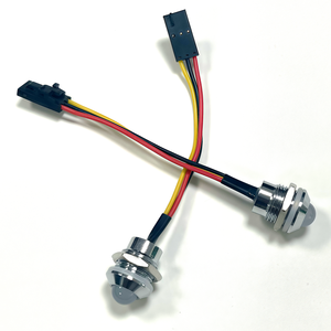 ראש מנורה מפלסטיק מצופה כסף חוטי F8 IP67 5V/12V מותאם אישית WS2812B ניתן לכתובת 24AWG מחבר דופונט 8mm נורית חיווי - Product Image 3