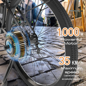 จักรยานไฟฟ้า Road Ebike 1000W 52v21Ah 27.5 *2.4 ระบบกันสะเทือนเต็มรูปแบบ ไฮดรอลิก จักรยานไฟฟ้าในเมืองความเร็วสูง รุ่นปรับแต่งได้ Mountain Bike V1 ยาง 27.5*2.4 MTB 52V 1 - Product Image 2