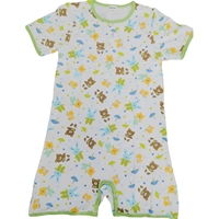 Combinaison Teddy en coton pour adulte avec jambes courtes, barboteuse ABDL pour homme à manches courtes et boutons-pression à l'entrejambe