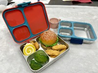Boîte à bento mignonne ultra-fine à 3 compartiments en acier inoxydable, compatible micro-ondes, sans BPA, anti-fuite, portable, grande capacité