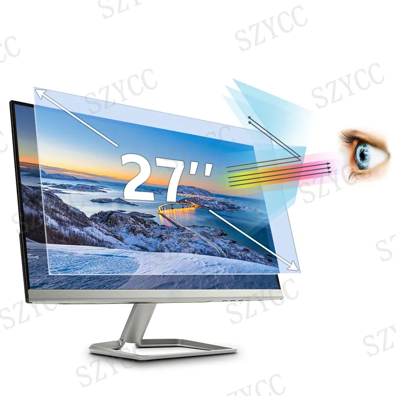 Blauw Licht Blokkerende Screenprotector 27 "Monitor Desktop 16:9 Breedbeeld Verminderen Schittering Reflectie Ogen Verrekking Helpen Beter Slapen