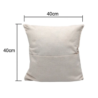 Housse de coussin carrée de luxe 40x40 en lin vierge avec poche pour sublimation personnalisée