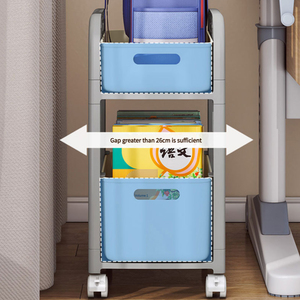 Libreria Mobile Grigia di Alta Qualità e Scaffale Portaoggetti per Giocattoli con Ruote, Contenitore Multifunzione in <span class=keywords><strong>Plastica</strong></span> per Bambini, Disponibile in Diverse Misure - Product Image 6