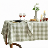 Nappe de table extérieure 100% lin tissé style européen pour événements 90x140cm personnalisable
