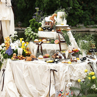 Support à gâteau I325, forme ronde en fer tridimensionnelle, table à dessert multi-étages, décoration de mariage