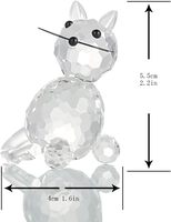 Figurine de chat en cristal de haute qualité, statue d'animal en verre transparent, ornement de collection pour la décoration de bureau, cadeaux