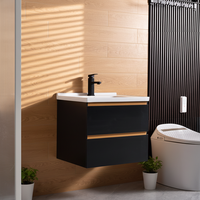 Meuble-lavabo rectangulaire moderne pour salle de bain, à fixation murale, avec vasque en céramique, résistant à l'eau, durable, écologique, facile à nettoyer, miroir non inclus