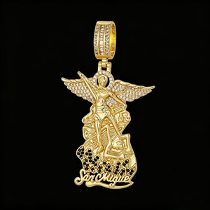 Vente flash - Collier avec pendentif <span class=keywords><strong>ange</strong></span> personnalisé, rétro, plaqué or 18 carats, argent, vente en gros d'usine - Product Image 1