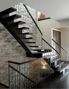 ECT Venda Quente Mono Stringer Stair Trilho De Vidro De Madeira Escadaria