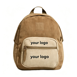 Mochila de Pana Personalizada con Logotipo para Mujer, Mochila Escolar Simple para Adolescentes, Niños y Niñas, Bolsa de Libros para Viajes, Escuela Secundaria y Preparatoria, para Actividades al Aire Libre - Product Image 1