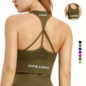 Cross Beauty da donna un pezzo unico con imbottitura sul petto senza anello in acciaio Push-Up canotta sportiva traspirante per Yoga e reggiseno Fitness - Product Image 1