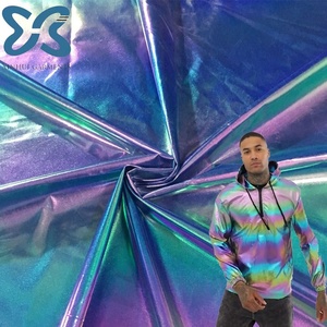 Reflective <strong>Jacket</strong> Nylon Custom Iridescent Holographic Reflective <strong>Safety</strong> Cool Zip up Hoodie <strong>Jacket</strong> for Men With Drawstrings - Product Image 5