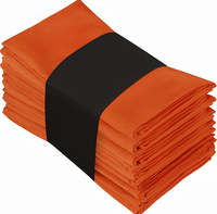 Serviettes en tissu carrées orange pour la cuisine, absorbantes, en mélange de coton, lavables et réutilisables pour restaurant, mariage