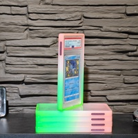 Plaque de protection arrière Gstar en TPU à paillettes dégradées avec clip en acrylique transparent pour cartes gradées PSA