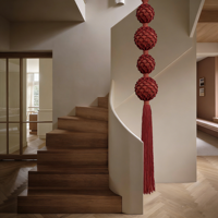 Rideaux suspendus ronds en macramé de coton moderne pour décorations de mariage, de fêtes et d'événements