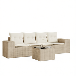 Pe <b>Rattan</b> Garden <b>Sofa</b> Set 4 Seater Outdoor Contemporary Weather Resistant Steel Frame - Product Image 1