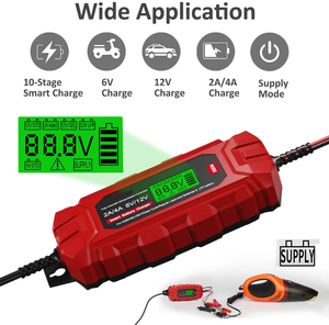 Chargeur de batterie automatique Intelligent 12V, 10 pièces, IP65, 4-120ah, petit, <span class=keywords><strong>2a</strong></span>, 4a, 6V, <span class=keywords><strong>STD</strong></span> 12V, AGM, GEL, au plomb, pour voiture au Lithium - Product Image 2