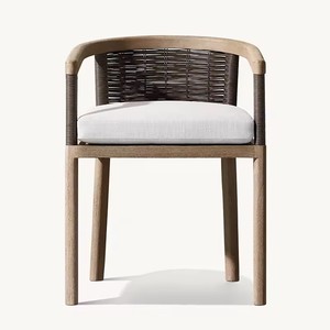 Ensemble de table et chaises de jardin en teck pour l'extérieur, avec structure en bois et tissu imperméable, idéal pour la terrasse - Product Image 4