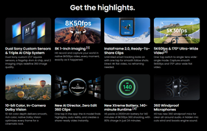 กล้องแอคชั่น Insta360 X6 8K360 พร้อมเซ็นเซอร์คู่ขนาด 1/1.1 นิ้ว ป้องกันน้ำด้วย AI ระบบกันสั่น FlowState ถ่ายวิดีโอ 360 องศา เหมาะสำหรับการเดินทางและกีฬา - Product Image 2