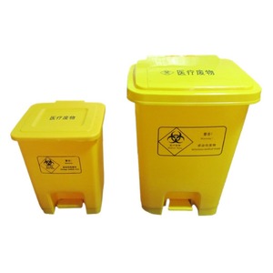 Yellow <b>Square</b> Foot Pedal Medical Waste <b>Bin</b> 30L PP Material Indoor Use - Product Image 2
