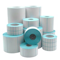 Étiquettes de code-barres autocollantes thermiques directes imperméables personnalisées en couleur express 70x40-70x60 pour l'emballage papier