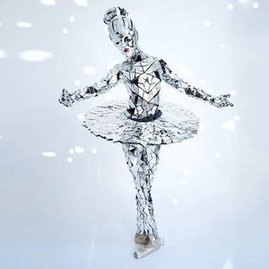 2024 vente chaude argent miroir miroir fille Ballet <span class=keywords><strong>danse</strong></span> Costume vêtements pour Performance porter et <span class=keywords><strong>spectacle</strong></span> sur scène - Product Image 4