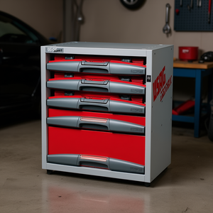 Unité de rangement en plastique automobile 5000 F3 Rouge Gris 5 niveaux, armoire à outils - Product Image 3