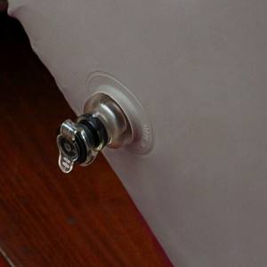 Matelas gonflable léger en PVC à rayures bleues réglables pour 1-2 personnes, pompe à air externe, pliage facile, tapis de camping - Product Image 5