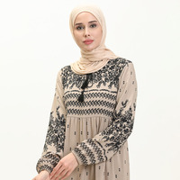 Aschulman Fabricant musulman Robe abaya musulmane imprimée et personnalisée col rond pour femmes musulmanes et hijab