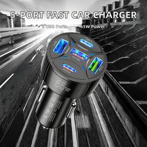 ที่ชาร์จโทรศัพท์มือถือแบบเร็วสำหรับรถยนต์ไฟฟ้า Dual PD +3 <span class=keywords><strong>USB</strong></span> QC3.0 9V/2A - Product Image 2