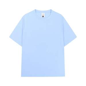 270gsm 100% algodón logotipo personalizado Unisex Camisetas manga corta verano camiseta Casual sólido tela en blanco - Product Image 5