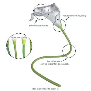 Flores Artificiales de Lirio de Cala de 36 cm, Color Oro y Plata, para Decoración de Bodas y Hogar, Flores de Mano, 2025 - Product Image 3