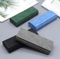 Étui rigide pour lunettes homme/femme en cuir PU, portable, anti-écrasement, pliable, pochette de rangement pour lunettes de soleil