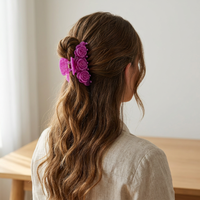 Épingle à cheveux populaire européenne et américaine Liwu avec fleurs 3D en acétate pour femme (pour l'arrière de la tête)