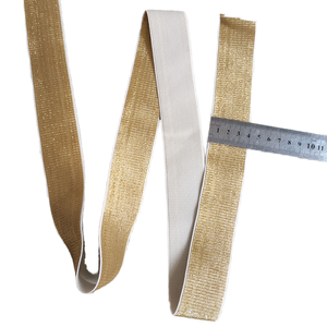 Nhà Sản xuất nhà cung cấp nóng bán Vàng lurex sáng bóng ban nhạc đàn hồi trắng với sợi vàng đàn hồi Webbing vành đai - Product Image 4