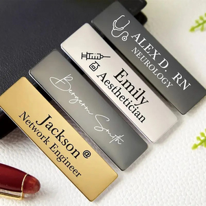 Tùy Chỉnh Tấm Thép Không Gỉ Trống Kim Loại Pin Thăng Hoa Nam Châm Tên Nút Huy Hiệu Khắc Nhân Viên Từ Tên Huy Hiệu Chủ Sở Hữu - Product Image 2