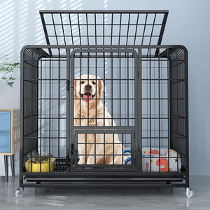 กรงสุนัขลวดเหล็กแบบพับได้ขนาดใหญ่ รูปทรงสี่เหลี่ยมผืนผ้า สำหรับใช้ในบ้าน - Product Image 3