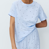 Ensemble de pyjama deux pièces élégant et confortable en coton imprimé pour femme, taille élastique, par Beefey – Tenue d'intérieur