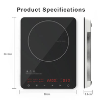 Cuisinière à induction intelligente In-Smart haute puissance 2200W 220V, plaque vitrocéramique, rechargeable, à une seule tête, pour bureau