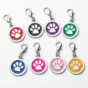 Logotipo gravado personalizado Round Dog Paw Blank Soft Esmalte Pingente Dog Tag