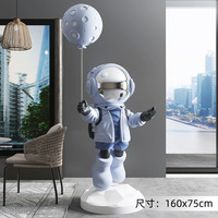 Nouveau Design Astronaute Sculpture Nature Taille En Fiber De Verre Cosmonaute Statue Pour Art Extérieur Décoration Ballon Astronaute