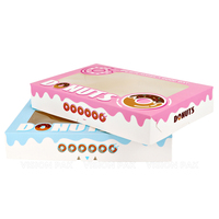 Boîte d'emballage personnalisée pour donuts, desserts, gâteaux, sushis, mochis, produits en papier, avec fenêtre et design gaufré, pour chewing-gum